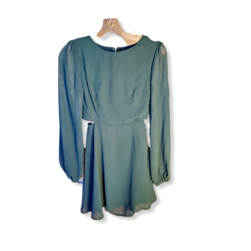 NWOT Lulus Garden Bliss Emerald Green Cutout Mini Dress Sz XS